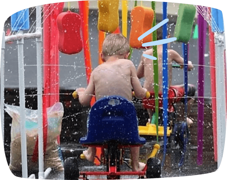 Wasserspiele für Kinder Fahrrad-Waschstraße 