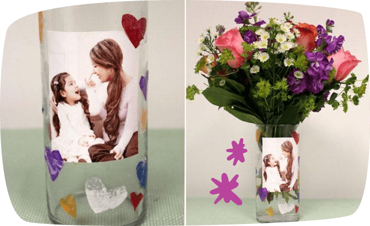 Vase mit Fotos