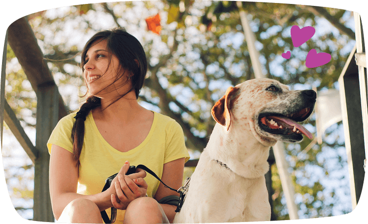 Mädchen mit Hund