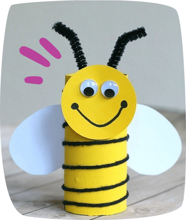 Biene aus Pappröhren
