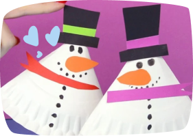 Schneemann aus Pappteller
