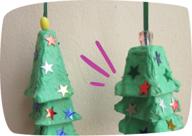 Weihnachtsbaum aus Eierkartons