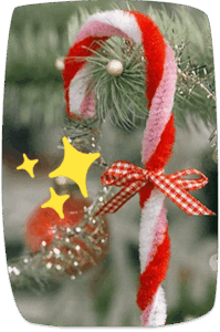 candy cane made of chenille stems
